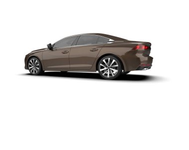 Modern araba arka planda izole edilmiş. 3d resimleme