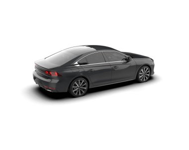 Modern araba arka planda izole edilmiş. 3d resimleme