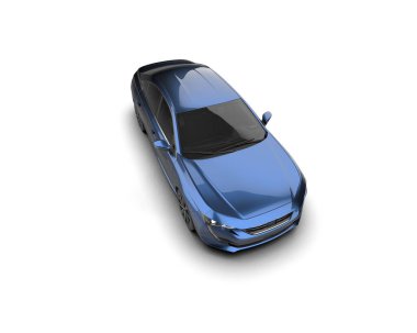Modern araba arka planda izole edilmiş. 3d resimleme