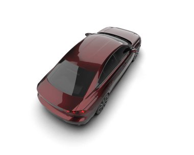 Modern araba arka planda izole edilmiş. 3d resimleme