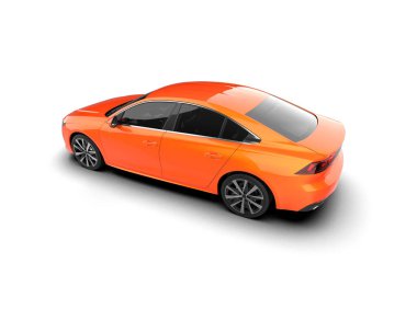 Modern araba arka planda izole edilmiş. 3d resimleme