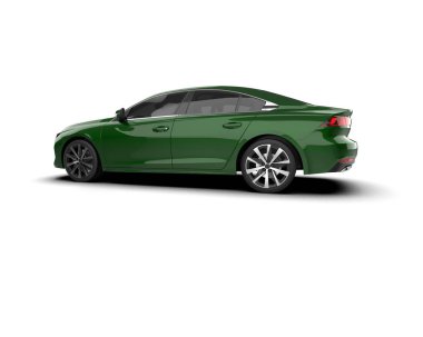 Modern araba arka planda izole edilmiş. 3d resimleme