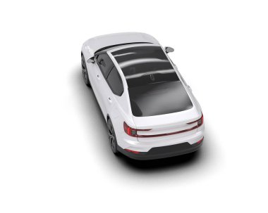 Modern araba arka planda izole edilmiş. 3d resimleme