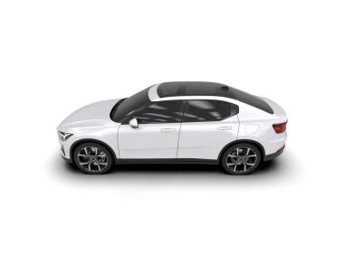 Modern araba arka planda izole edilmiş. 3d resimleme