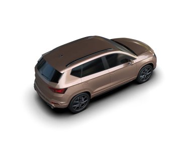 Modern araba arka planda izole edilmiş. 3d görüntüleme - illüstrasyon