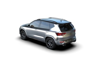 Modern araba arka planda izole edilmiş. 3d görüntüleme - illüstrasyon