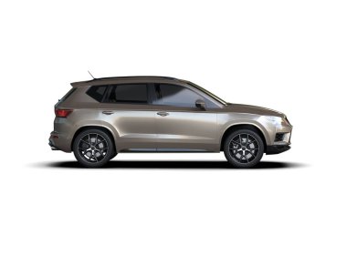 Modern araba arka planda izole edilmiş. 3d görüntüleme - illüstrasyon