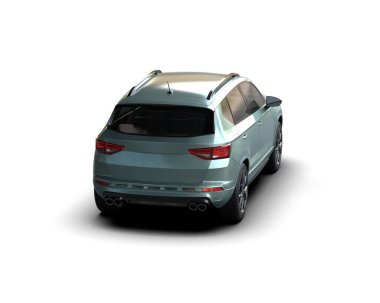 Modern araba arka planda izole edilmiş. 3d görüntüleme - illüstrasyon