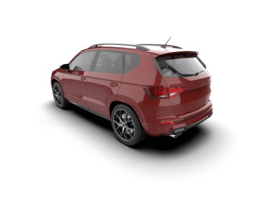 Modern araba arka planda izole edilmiş. 3d görüntüleme - illüstrasyon