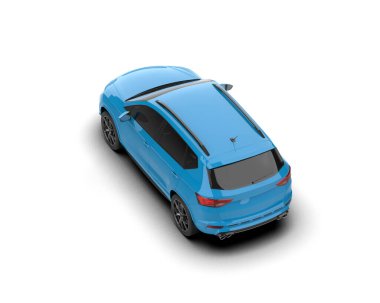 Modern araba arka planda izole edilmiş. 3d görüntüleme - illüstrasyon