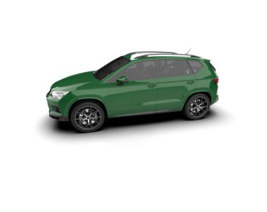 Modern araba arka planda izole edilmiş. 3d görüntüleme - illüstrasyon