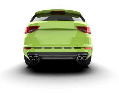 Modern araba arka planda izole edilmiş. 3d görüntüleme - illüstrasyon