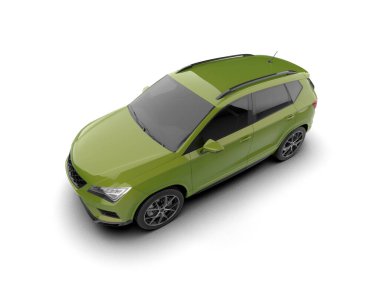 Modern araba arka planda izole edilmiş. 3d görüntüleme - illüstrasyon