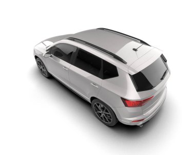 Modern araba arka planda izole edilmiş. 3d görüntüleme - illüstrasyon