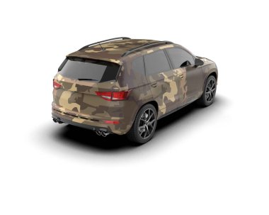 Modern araba arka planda izole edilmiş. 3d görüntüleme - illüstrasyon