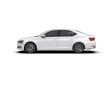 Modern araba arka planda izole edilmiş. 3d görüntüleme - illüstrasyon