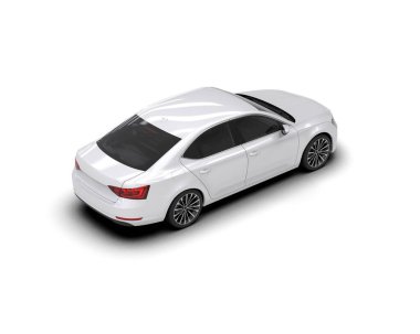 Modern araba arka planda izole edilmiş. 3d görüntüleme - illüstrasyon