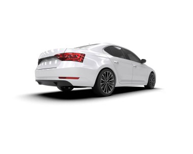 Modern araba arka planda izole edilmiş. 3d görüntüleme - illüstrasyon