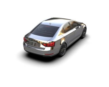 Modern araba arka planda izole edilmiş. 3d görüntüleme - illüstrasyon