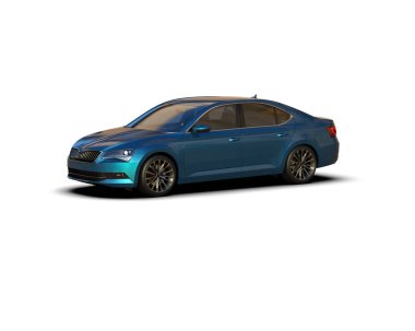 Modern araba arka planda izole edilmiş. 3d görüntüleme - illüstrasyon