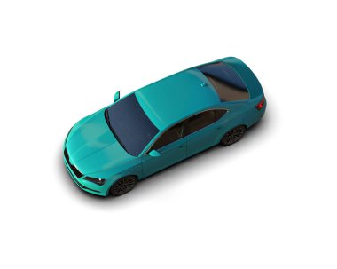 Modern araba arka planda izole edilmiş. 3d görüntüleme - illüstrasyon