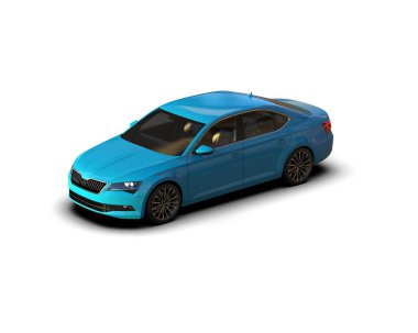 Modern araba arka planda izole edilmiş. 3d görüntüleme - illüstrasyon