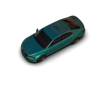 Modern araba arka planda izole edilmiş. 3d görüntüleme - illüstrasyon