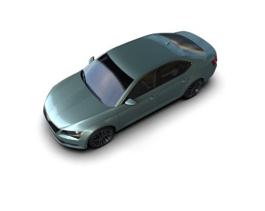 Modern araba arka planda izole edilmiş. 3d görüntüleme - illüstrasyon