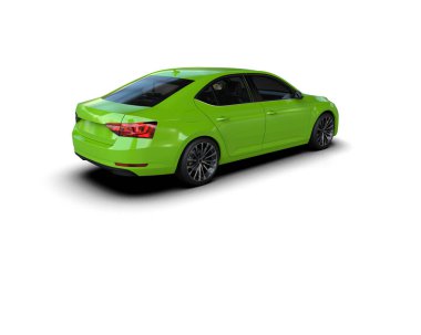 Modern araba arka planda izole edilmiş. 3d görüntüleme - illüstrasyon