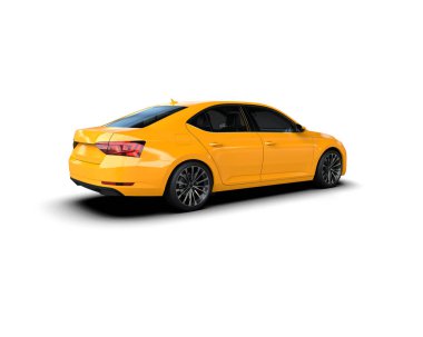 Modern araba arka planda izole edilmiş. 3d görüntüleme - illüstrasyon