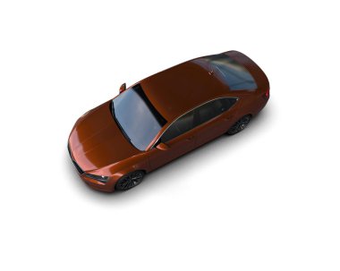Modern araba arka planda izole edilmiş. 3d görüntüleme - illüstrasyon