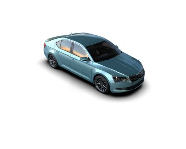 Modern araba arka planda izole edilmiş. 3d görüntüleme - illüstrasyon