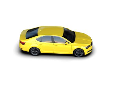 Modern araba arka planda izole edilmiş. 3d görüntüleme - illüstrasyon