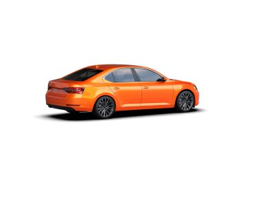 Modern araba arka planda izole edilmiş. 3d görüntüleme - illüstrasyon