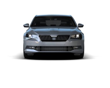 Modern araba arka planda izole edilmiş. 3d görüntüleme - illüstrasyon