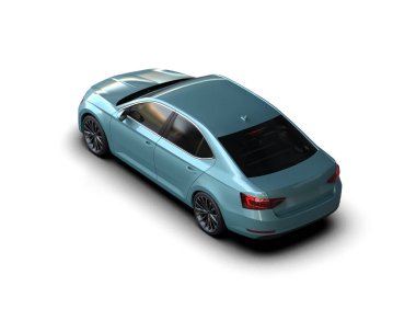 Modern araba arka planda izole edilmiş. 3d görüntüleme - illüstrasyon