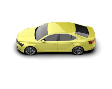 Modern araba arka planda izole edilmiş. 3d görüntüleme - illüstrasyon