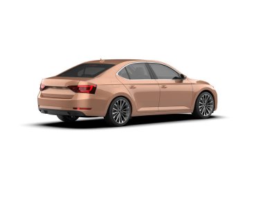 Modern araba arka planda izole edilmiş. 3d görüntüleme - illüstrasyon