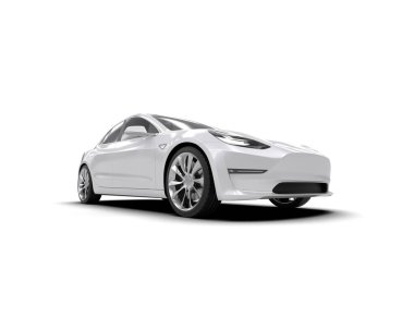 Modern araba arka planda izole edilmiş. 3d görüntüleme - illüstrasyon