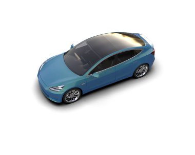 Modern araba arka planda izole edilmiş. 3d görüntüleme - illüstrasyon