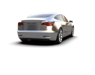 Modern araba arka planda izole edilmiş. 3d görüntüleme - illüstrasyon