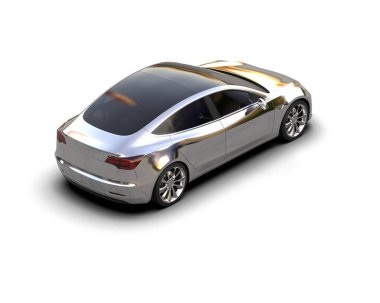 Modern araba arka planda izole edilmiş. 3d görüntüleme - illüstrasyon