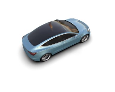 Modern araba beyaz arka planda izole edilmiş. 3d oluşturma
