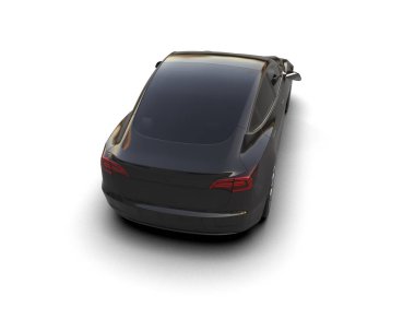 Modern araba beyaz arka planda izole edilmiş. 3d oluşturma