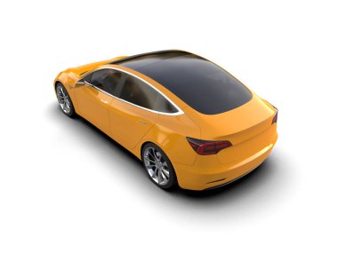 Modern araba beyaz arka planda izole edilmiş. 3d oluşturma