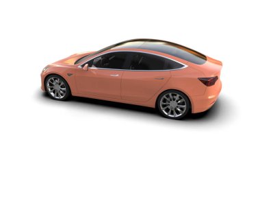 Modern araba beyaz arka planda izole edilmiş. 3d oluşturma