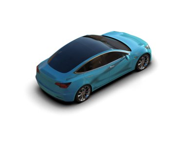 Modern araba beyaz arka planda izole edilmiş. 3d oluşturma