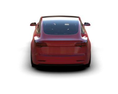 Modern araba beyaz arka planda izole edilmiş. 3d oluşturma