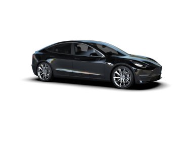 Modern araba beyaz arka planda izole edilmiş. 3d oluşturma