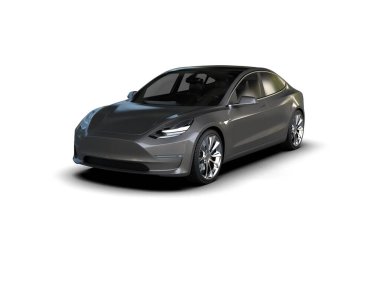 Modern araba beyaz arka planda izole edilmiş. 3d oluşturma